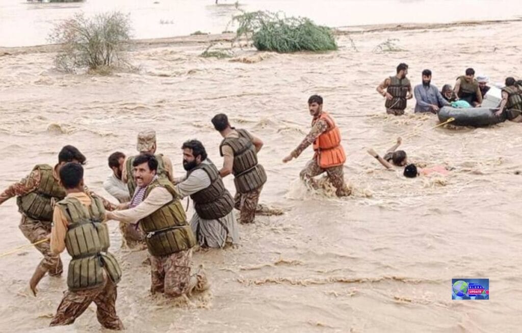 Pakistan Army flood relief camp