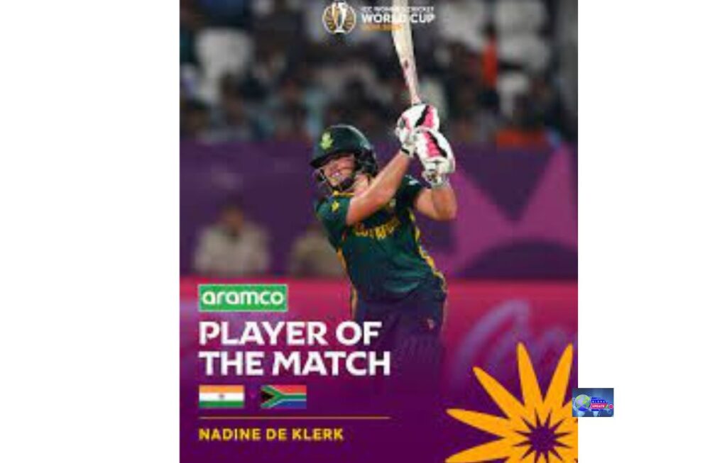 Nadine De Klerk world cup player of the match
