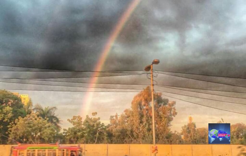 Karachi witnesses a stunning rainbow after heavy rains