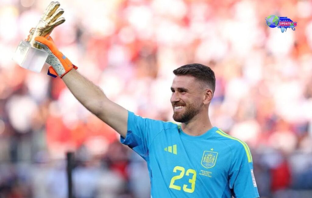 Spain goalkeeper Unai Simón received the Golden Glove Award after an exceptional tournament.
